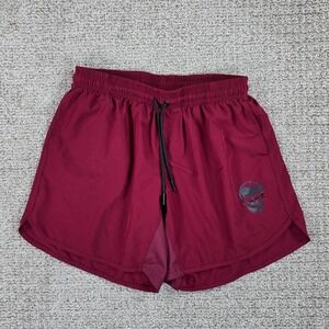 Gymreapers Mens Skull Training Shorts Burgundy Red XL Workout Gym Running